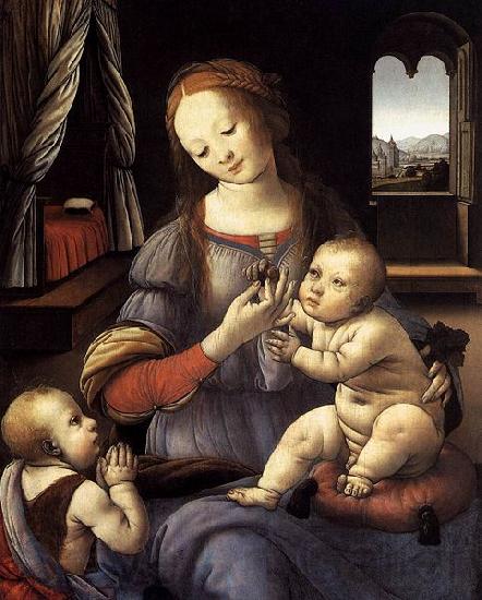 LORENZO DI CREDI Madonna with the Christ Child and St John the Baptist France oil painting art